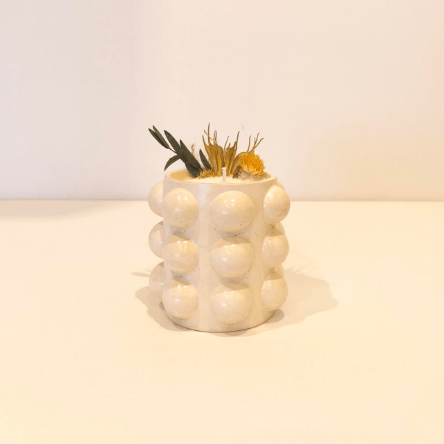 ✨ Bougie artisanale "Bulbeuse" en cire de soja – fleurs séchées & contenant fait main ✨