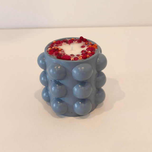 ✨ Bougie artisanale "Bulbeuse" en cire de soja – fleurs séchées & contenant fait main ✨