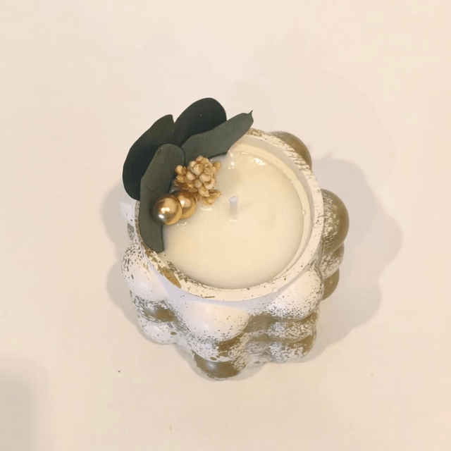 ✨ Bougie artisanale "Bulbeuse" en cire de soja – fleurs séchées & contenant fait main ✨ 