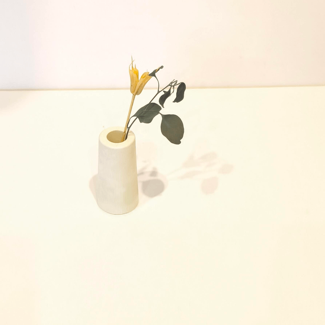 "Solune" Mini vase artisanal en gypse avec fleurs séchées – déco minimaliste    