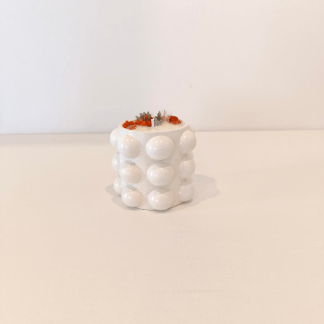 ✨ Bougie artisanale "Bulbeuse" en cire de soja – fleurs séchées & contenant fait main ✨