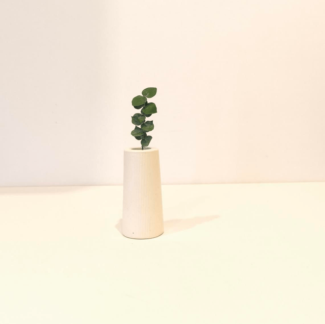 "Solune" Mini vase artisanal en gypse avec fleurs séchées – déco minimaliste 
