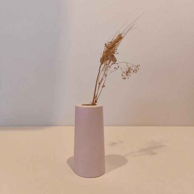 "Solune" Mini vase artisanal en gypse avec fleurs séchées – déco minimaliste  