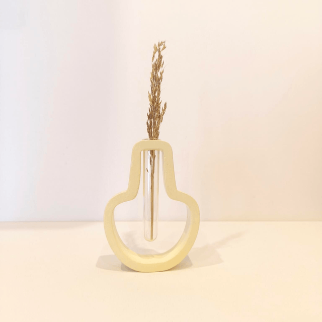 Vase déco “Épure” – design ajouré avec tube incassable et fleurs séchées 
