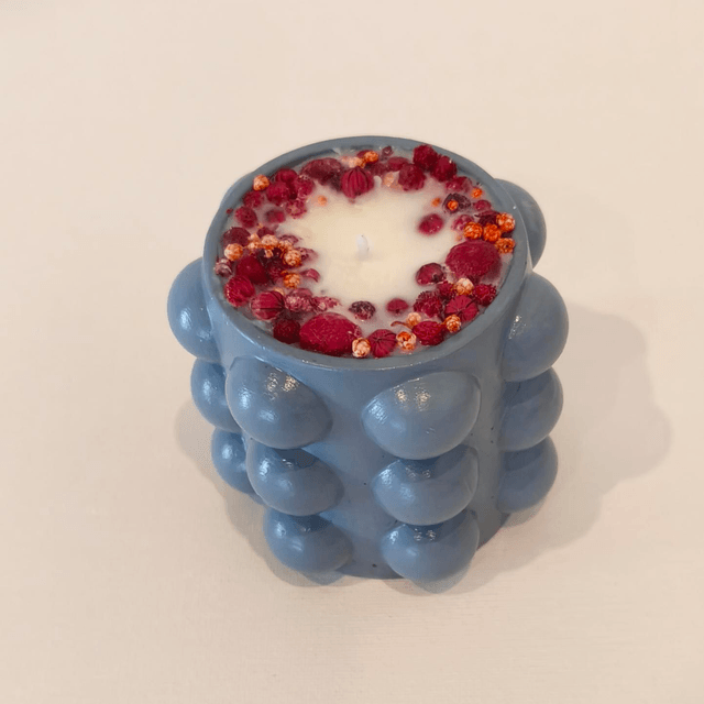 ✨ Bougie artisanale "Bulbeuse" en cire de soja – fleurs séchées & contenant fait main ✨