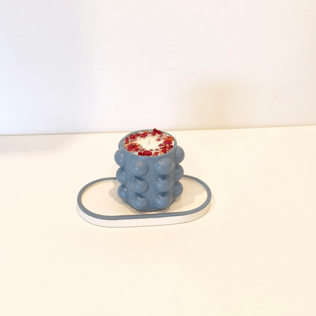 ✨ Bougie artisanale "Bulbeuse" en cire de soja – fleurs séchées & contenant fait main ✨