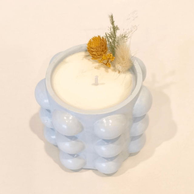✨ Bougie artisanale "Bulbeuse" en cire de soja – fleurs séchées & contenant fait main ✨