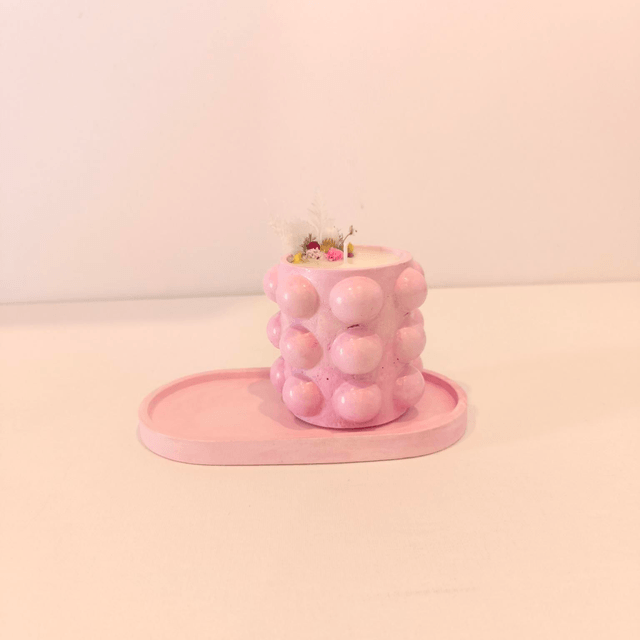 ✨ Bougie artisanale "Bulbeuse" en cire de soja – fleurs séchées & contenant fait main ✨