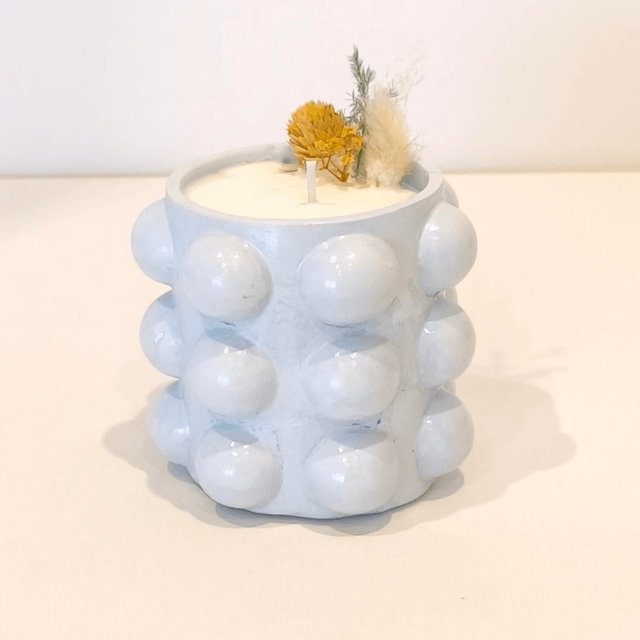 ✨ Bougie artisanale "Bulbeuse" en cire de soja – fleurs séchées & contenant fait main ✨