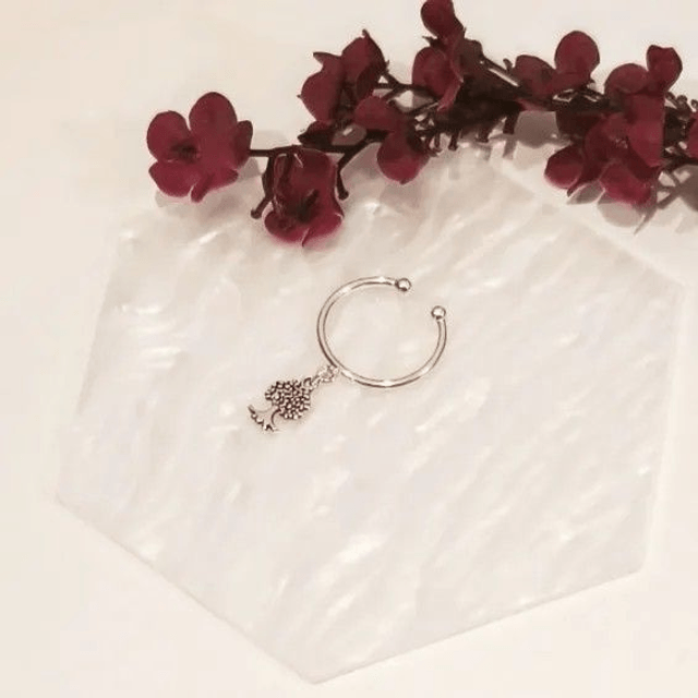  Bague Arbre de Vie – Breloque argent 999 – Anneau réglable 53 à 60 – Pièce unique