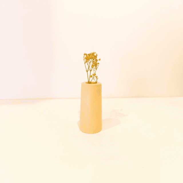 &quot;Solune&quot; Mini vase artisanal en gypse avec fleurs séchées – déco minimaliste  